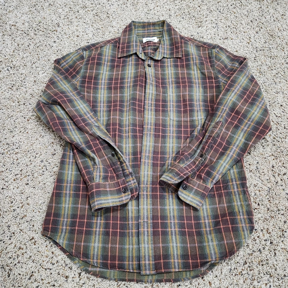 Taylor Stitch Green and Red Casual Button Down Shirt